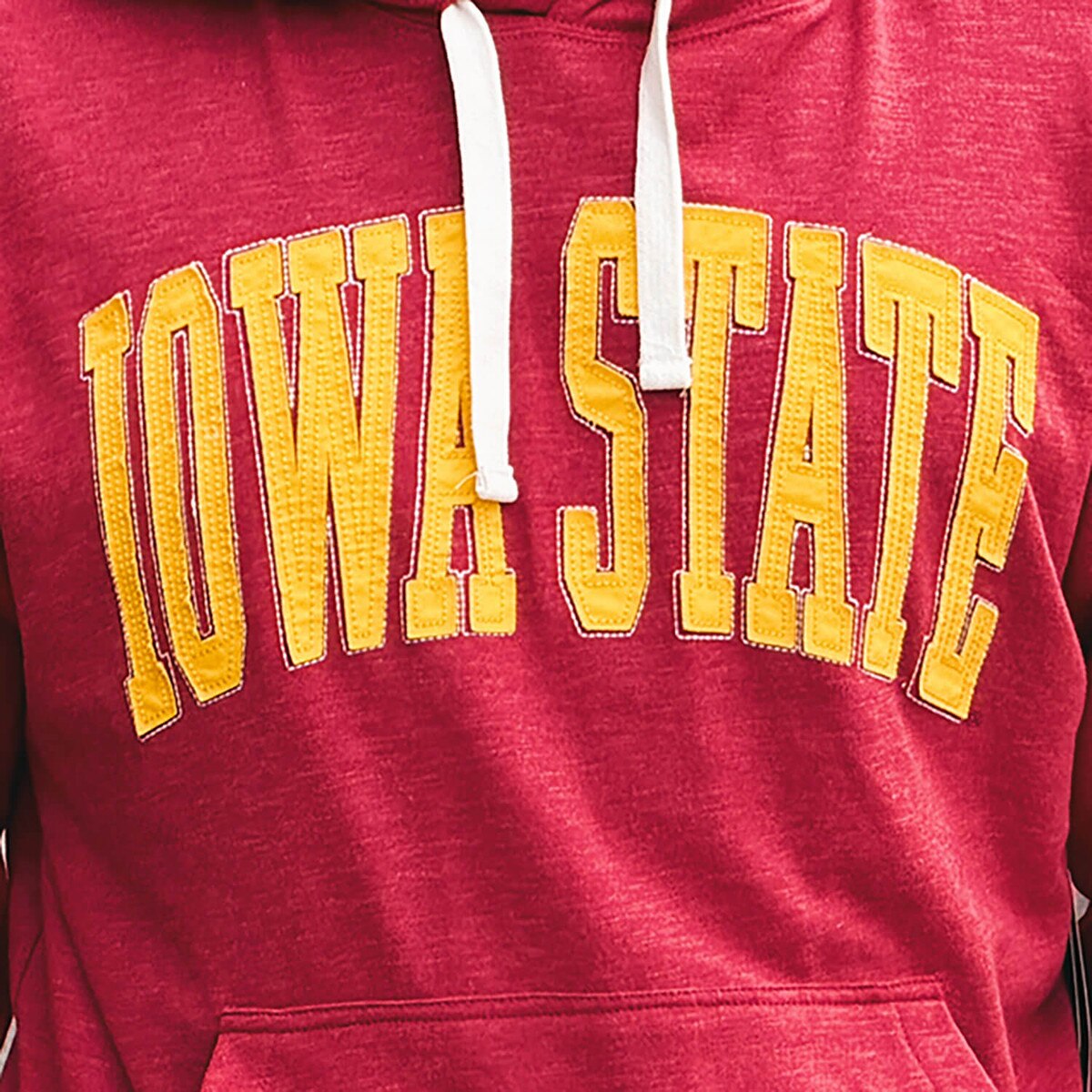 Colosseum Iowa State Cardinal Sardaukar Hooded Sweatshirt close up